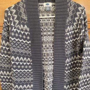 Old Navy Gray and White Girls Sweater